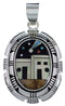 Silver Native American Design Multistone Turquoise Pendant RS41042